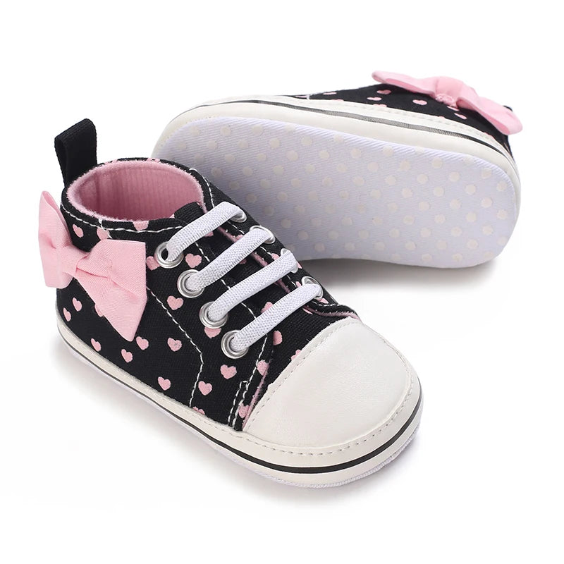 Fashionable and Cute Bow Solid Color Mary Jane Baby Girl Shoes Comfortable and Lightweight Non Slip Walking Shoes Suitable For